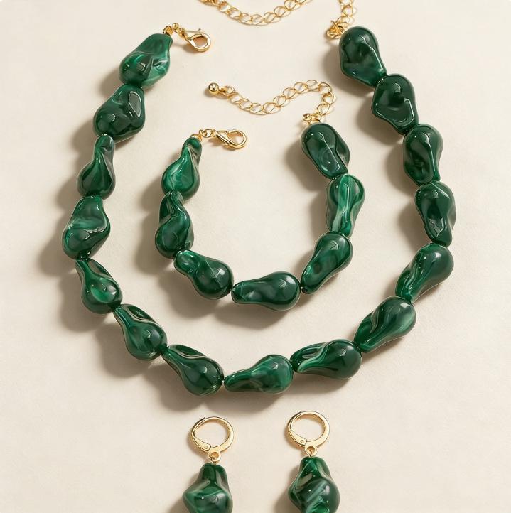 Baroque Pearl Choker, Bracelet & Earrings Set