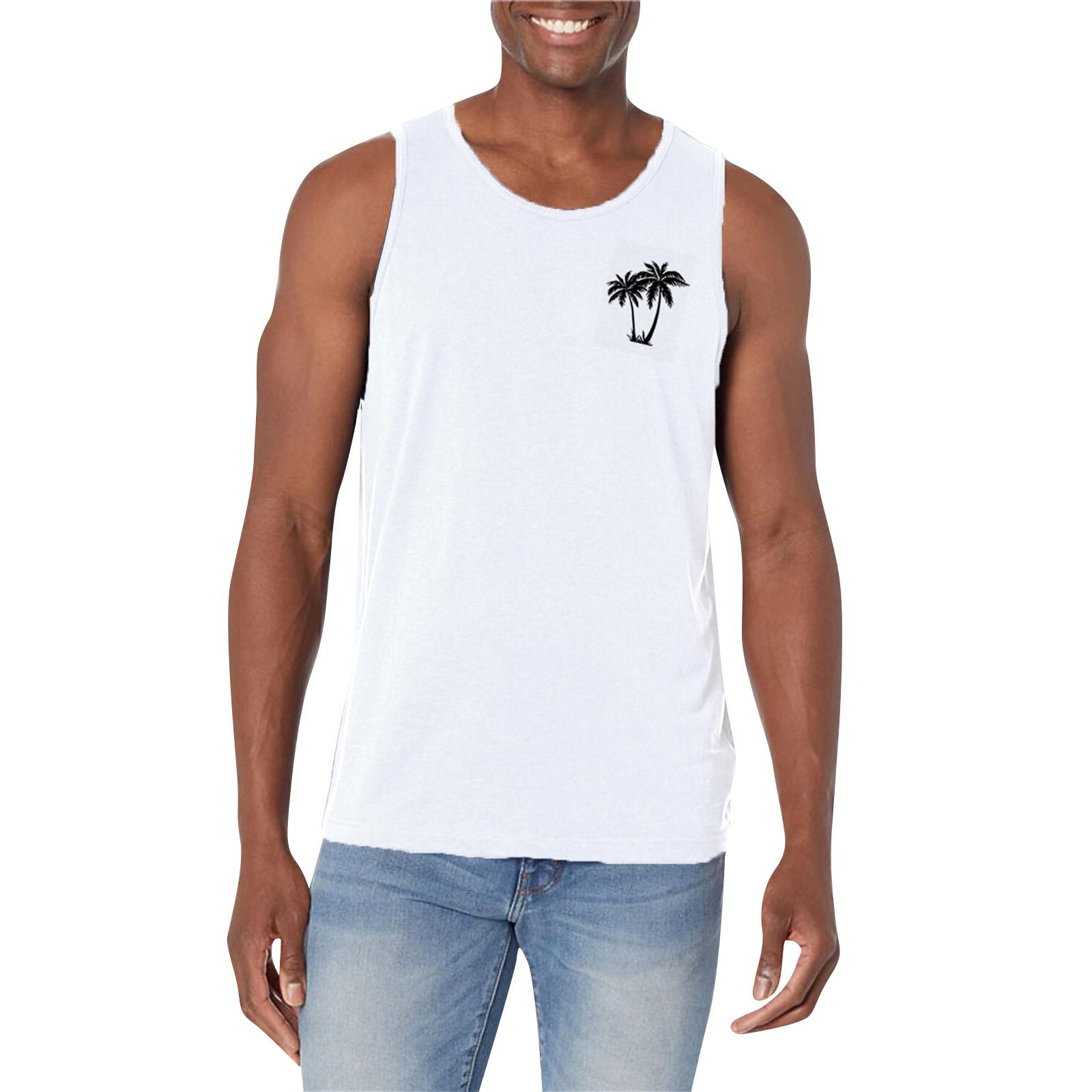 

Мужская летняя пляжная майка для серфинга, большой размер, повседневный дышащий топ без рукавов, свободная майка с принтом, мужская рубашка XL белый