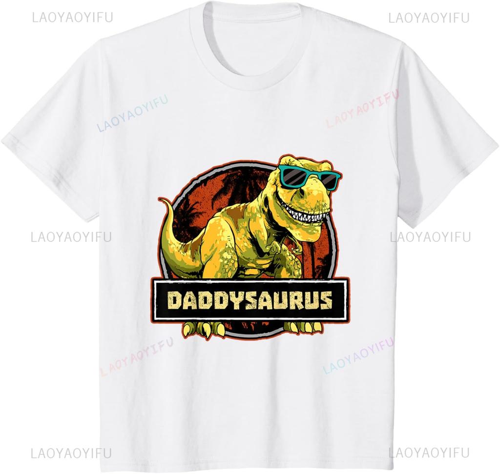 Daddysaurus Tröja Pappa Dinosaurie Födelsedag Fars Dag T Rex T-Shirt Unisex Sommar Streetwear Toppar Harajuku Camisas Streetwear