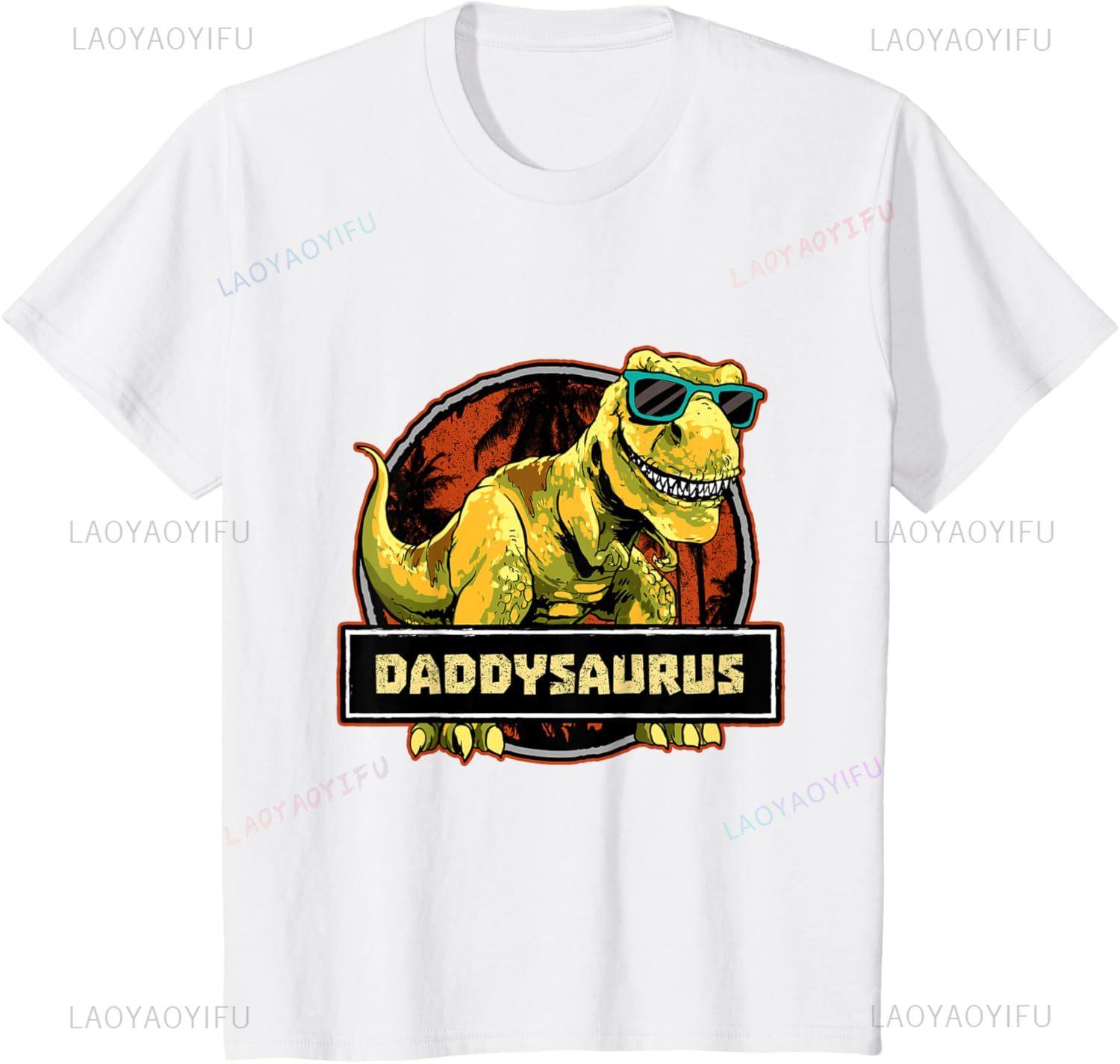 

Daddysaurus Shirt Dad Dinosaur Birthday Father s Day T Rex T-Shirt Unisex Summer Streetwear Tops Harajuku Camisas Streetwear 4XL