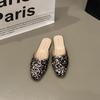 Woman Mules Slippers Sequins Flat Shoes for Women Waterproof on Promotion 39 H Sandal Summer Slides Footwear Korea Style Sandals
