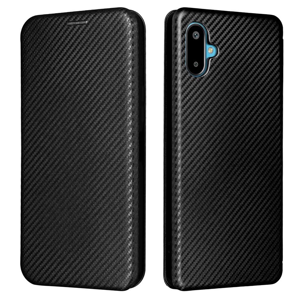 For Samsung Galaxy F06 5G/M06 5G Case Carbon Fiber Texture Drop-Proof PU Leather Phone Cover