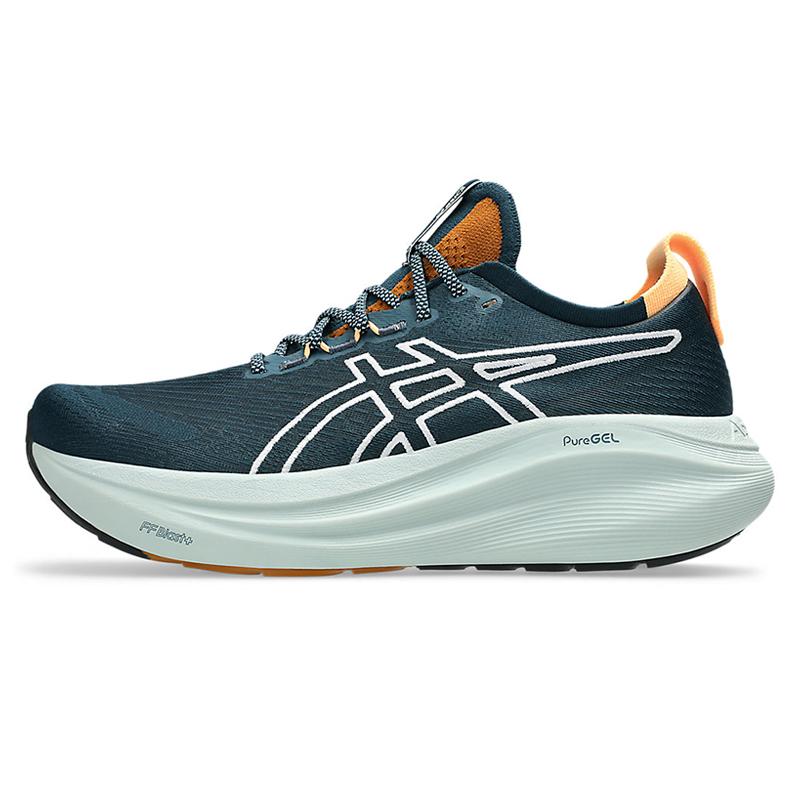 New Asics GEL NIMBUS 27 Cushioning, Wear Resistant Low Top Marathon Long Distance Running Shoes Men's Blue White 1011C136-300