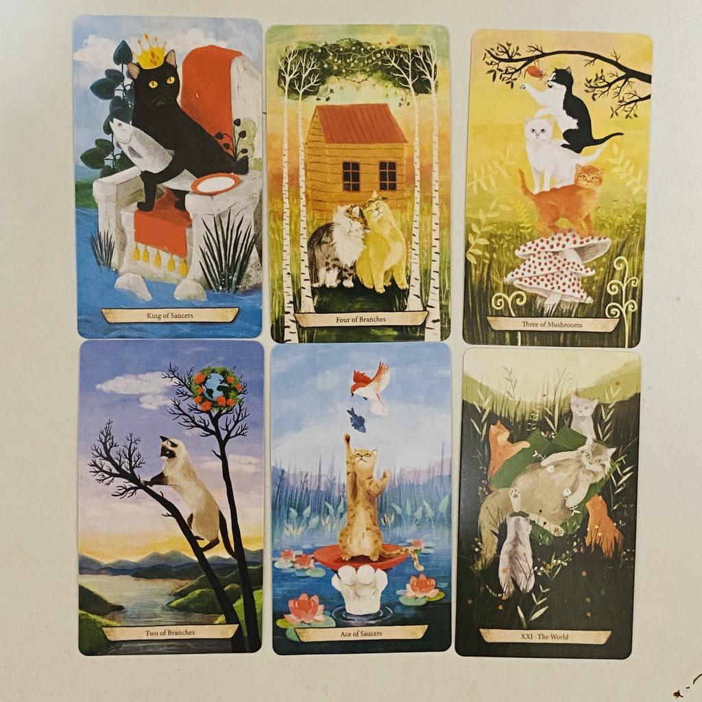 Enchanted Forest Felines Tarot Deck 78 Pcs Wait Tarot Cards Experience The Power of Cat-omancy - 10.3*6cm