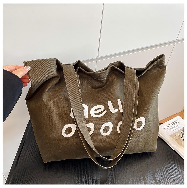 

Новая холщовая сумка с надписью, большая вместительная сумка-тоут, повседневная универсальная сумка для покупок, отдыха, отпуска, холщовая сумка зелёный