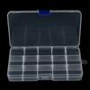 15 Slots Adjustable Plastic Fishing Lure Tackle Box Organizer Storage Case