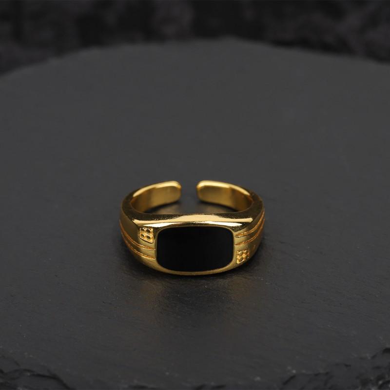 Saul Goodman Inspired Adjustable Open Ring Copper 24K Gold Plated Enamel Statement Jewelry Men Women Vintage Style