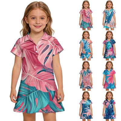 Kids'  Dress - Short Sleeve Pocket Color Frock Kids' Collared Dress - Short Sleeve Pocket Frock