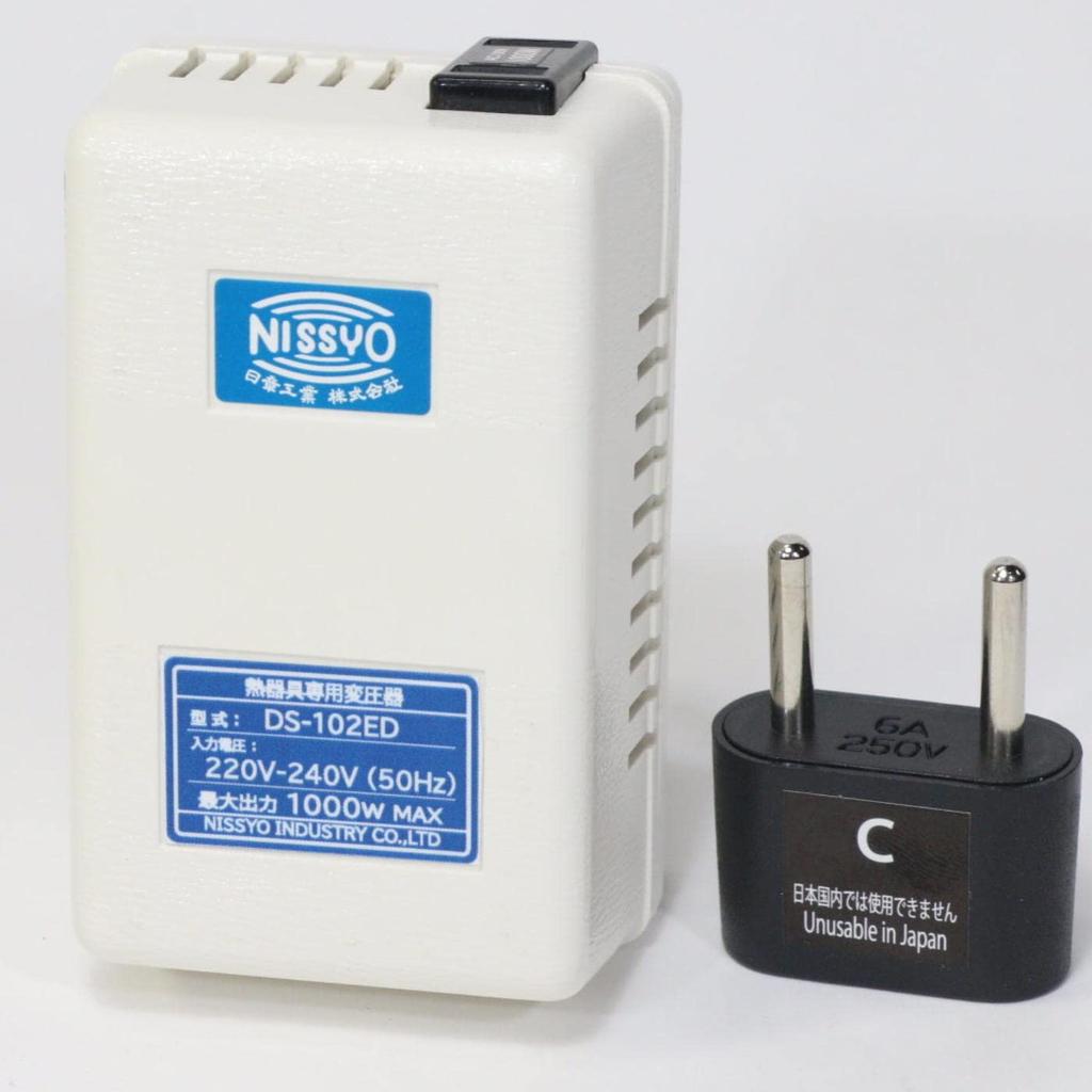 Nissho Kogyo for Heating Appliances to White Transformer, Travel, Only, AC220V~AC240V (50Hz) AC100V, 1000W, DS-102ED,