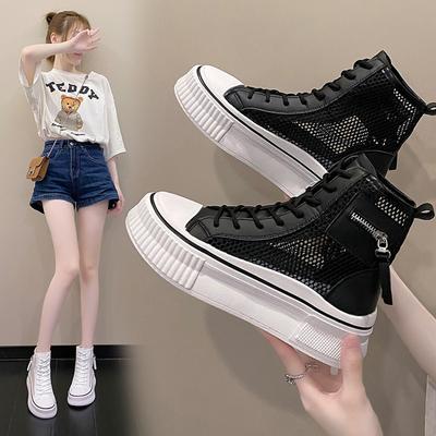 Net Boots Women's Summer Hollow Breathable Mesh Martin Boots Sandals Women's 2025 New Casual Mesh Medium Tube Cool Boots