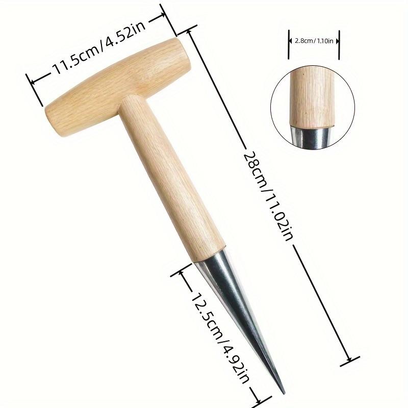 

Садовый инструмент для пробивания отверстий, с деревянной ручкой для легкой посадки и пересадки саженцев для садоводства в помещении/на открытом воздухе, инструмент для посадки семян
