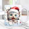 3D Kätzchen Katze Hohlwandloch Keramik Kaffeetasse Teetasse Weihnachtsgeschenk