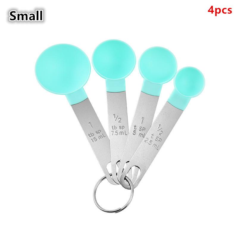 

4/8 шт./набор Пластиковая многоцелевая мерная чашка Мерная ложка Ручка из нержавеющей стали С градуировкой Мерные инструменты для выпечки Small зелёный