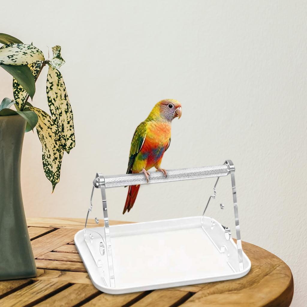 Tabletop Bird Perch Portable Desktop Parrot Training Perch Cage Accessories for Macaw Finch Parakeet Pet Supplies