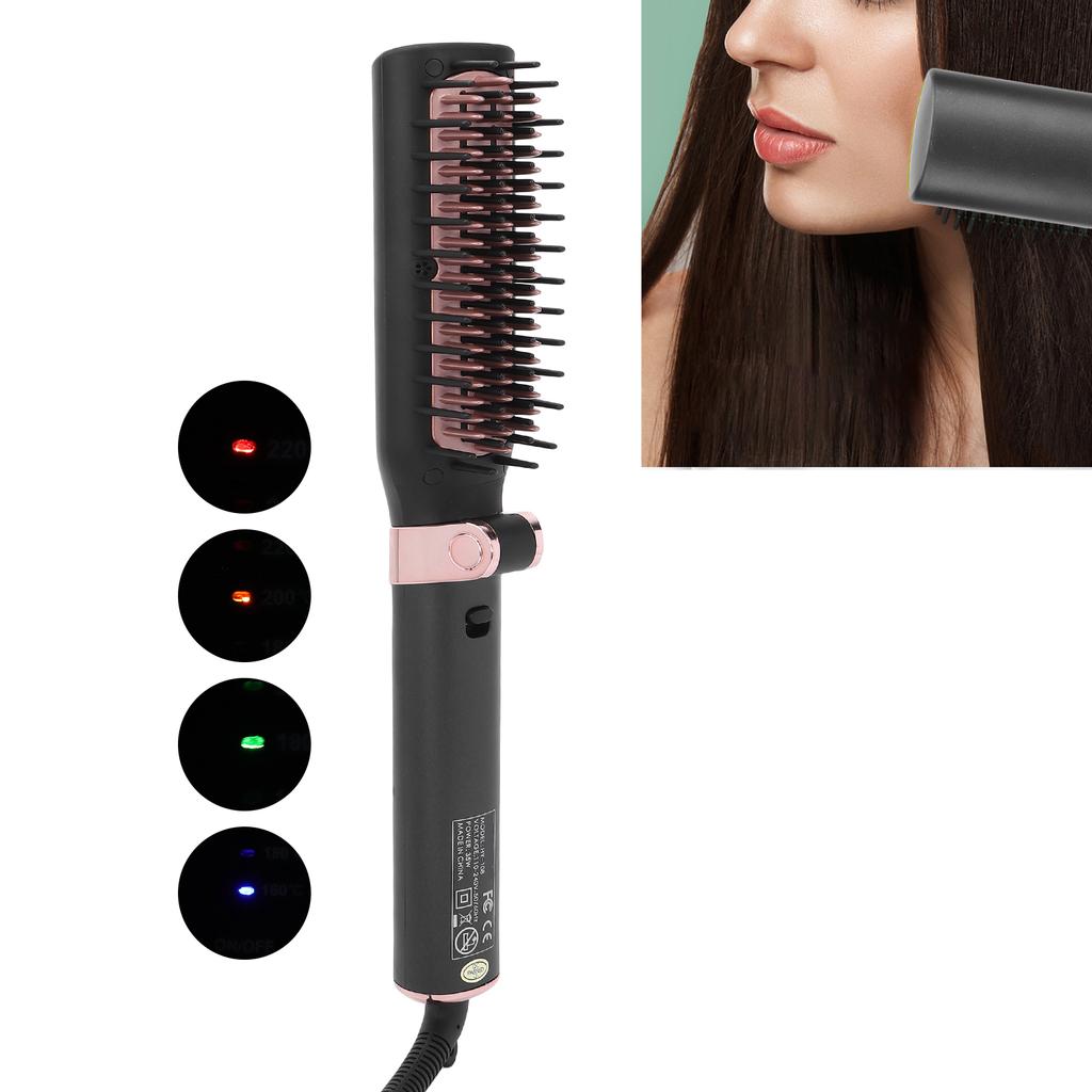 Foldable Hair Straightener Brush Fast Heating Hair Brush Adjustable Electric Hair Brush