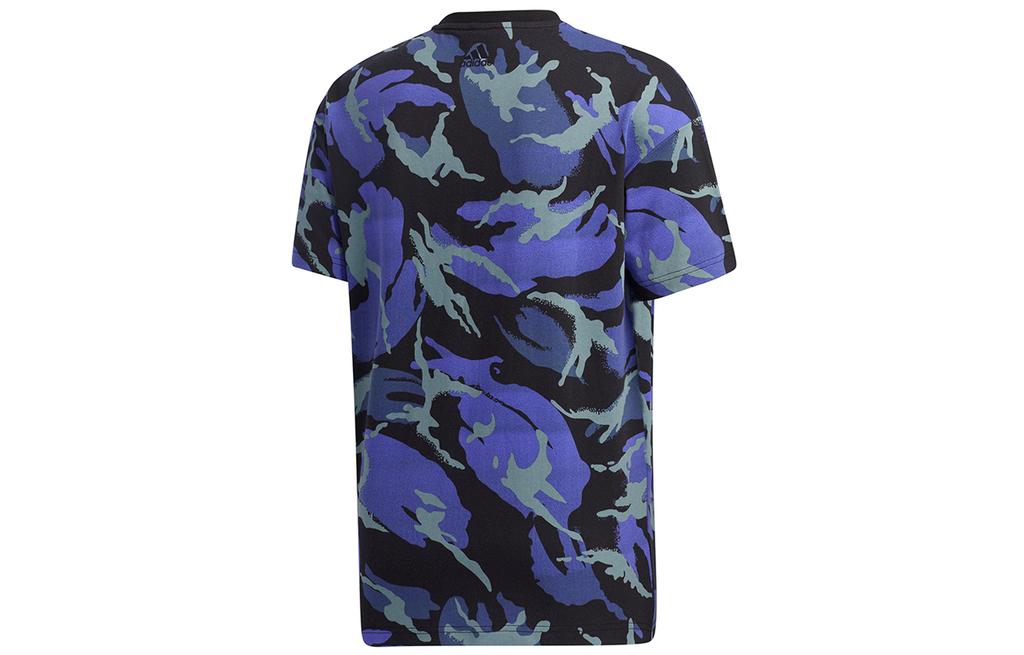 Adidas T Shirts Men's Blue Crew Neck Moderate Straight Fit GP0882