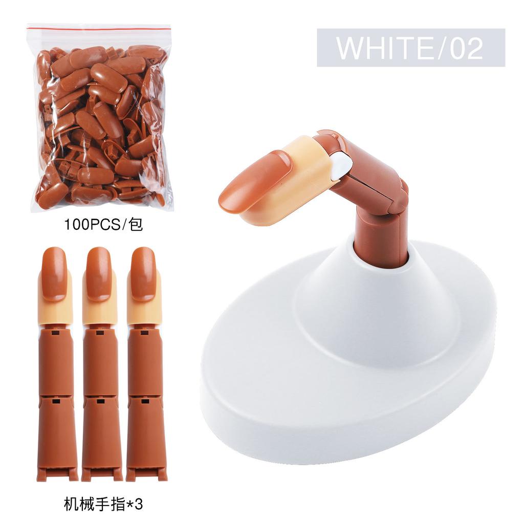 Nail Art Practice Mechanical Prosthetic Hand Joint Finger, Beginner Practice Movable Finger Belt Base