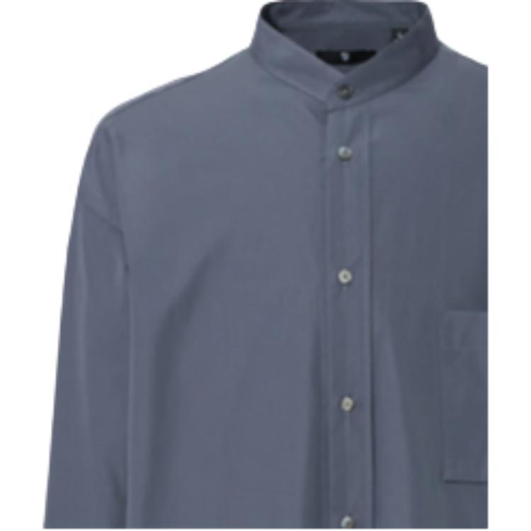 Uniqlo Jil Sander Collaboration Solid Color Loose Fit Stand Collar Casual Long Sleeve Shirt Men Shirts Light-Gray 440462-06