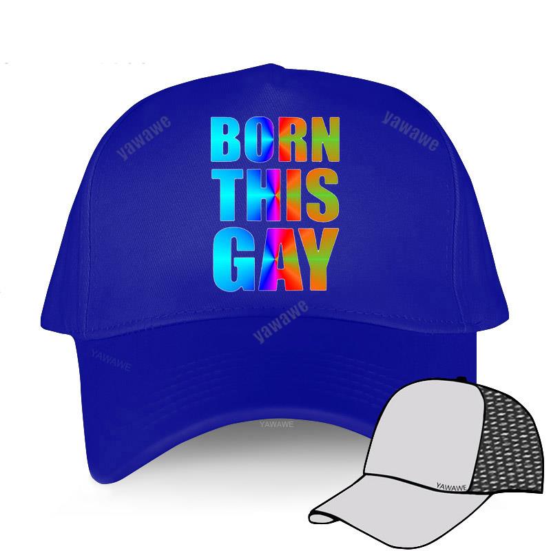 Sportovní čepice značky Funny Design pro muže bavlna Baseballové čepice Born This Gay letní móda Čepice dámská Nastavitelná volnočasová golfová čepice