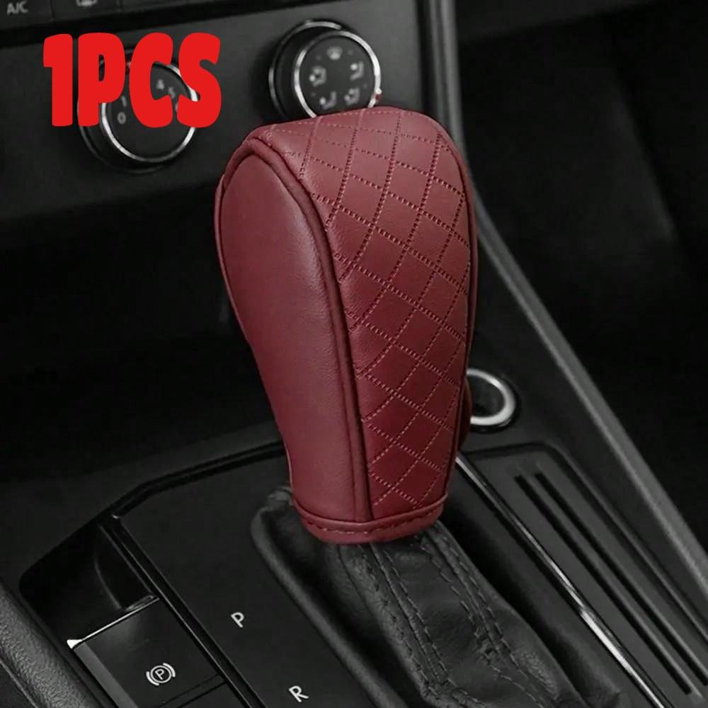 

1 шт. Высококачественная накладка на ручку переключения передач автомобиля из ПУ кожи, нескользящая, износостойкая, универсальная, чехол для автоматической коробки передач автомобиля, украшение автомобиля