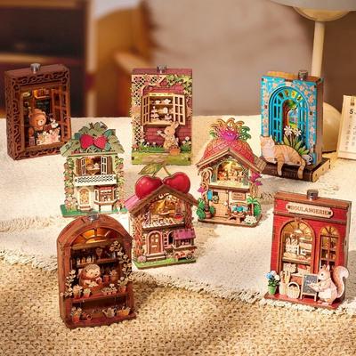 Puppenhausladen Kühlschrankmagnet Cartoon Kühlschrankdekoration Neues DIY Buchnische Set Heimdekoration