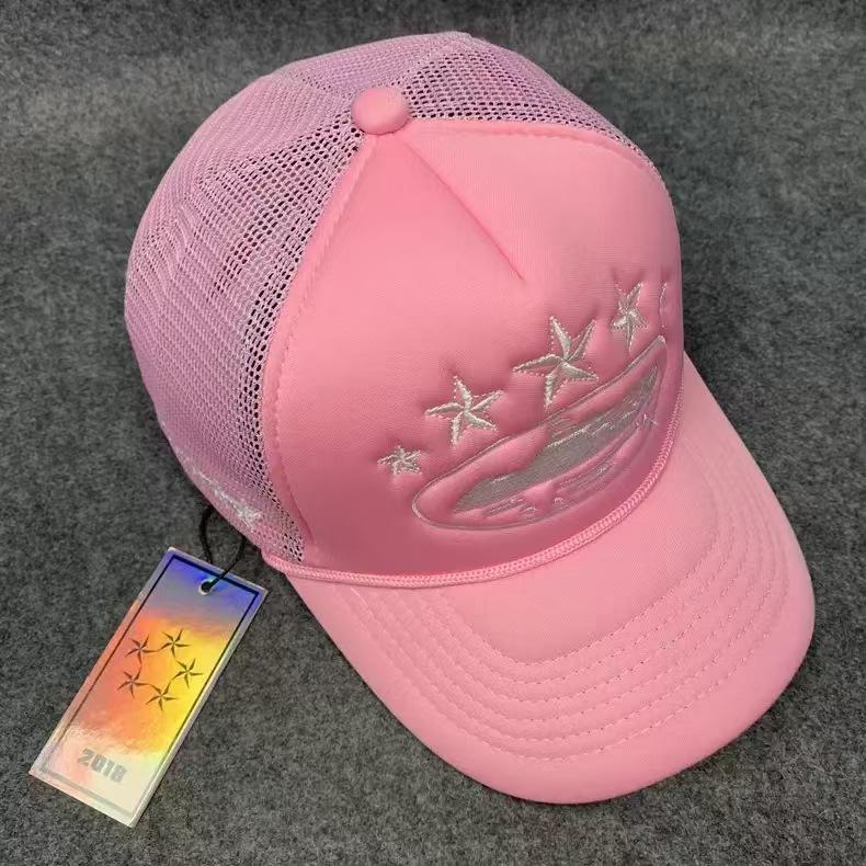 Corteiz 5 starz alcatraz trucker amerikanische trucker kappe modische marke bestickt sonnenschutz karte as the picture rosa