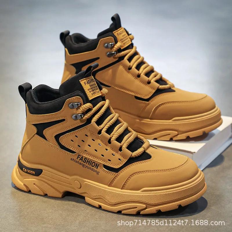 

Discounted Classic Men s Shoes New High cut Thick soled Casual Shoes Anti slip and Wear resistant Mountaineering Sports Shoes 39 хакі