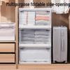 Side-Opening Transparent Storage Box with Lid for Clothes, Toys, and Books - Large Plastic Organizer for Wardrobes.