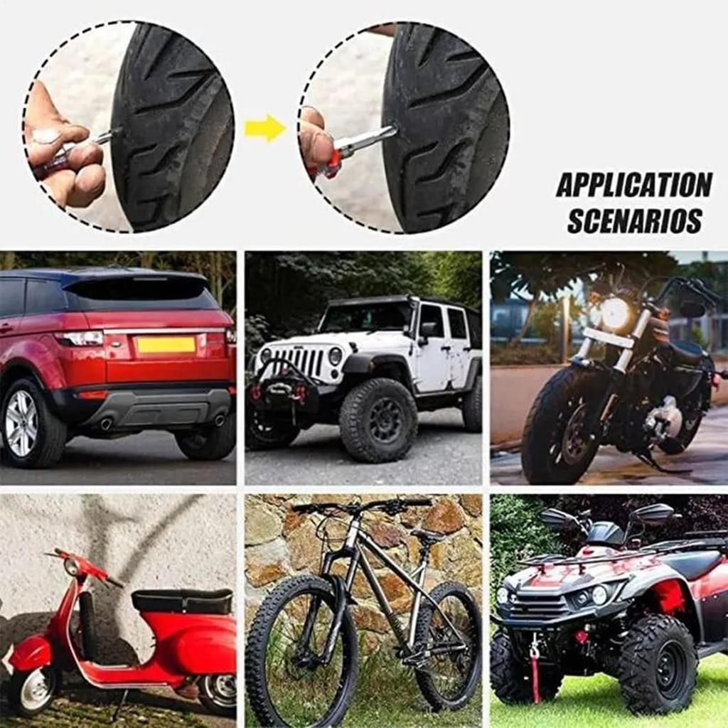 Universelles Reifenreparaturset 40 Teile Reifenreparaturstopfen Roller Gumminägel Gumminoppen & Schrauben für Auto, Motorrad & LKW