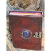 Handmade Leather Triple Moon Journal: Stone Embossed Notebook