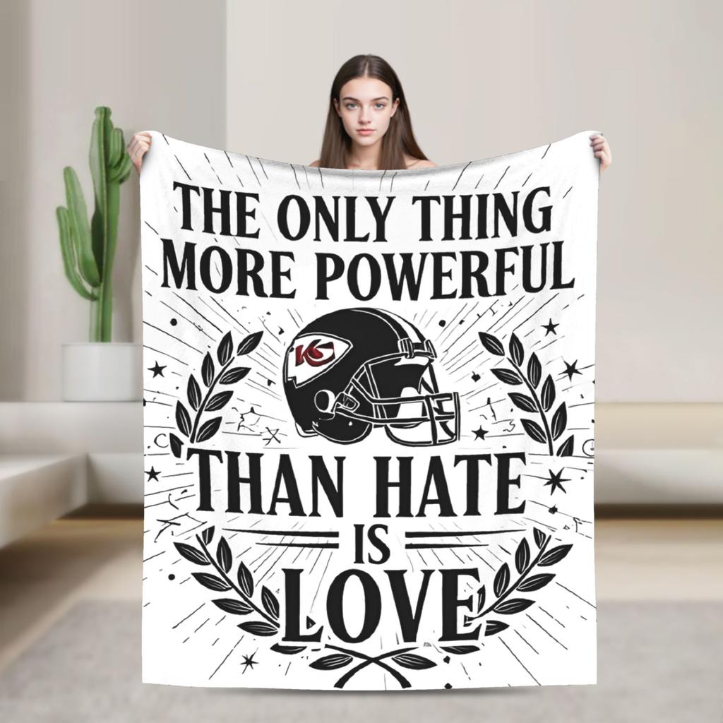 The Only Thing More Powerful Than Hate Is Love Blanket Fuzzy Vintage Soft Throw Blankets for Bedding Lounge All Season