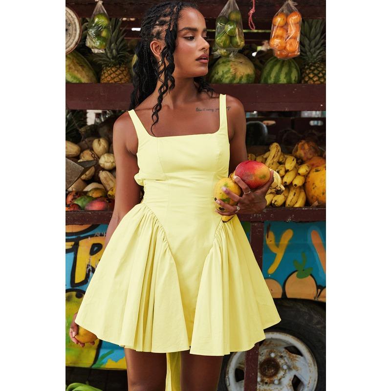 Damen Träger einfarbig Schleife abnehmbares Trägerkleid für Damen