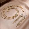 European and American fashion multi-layer claw chain hollow flower necklace, high-end sparkling diamond collarbone chain, light luxury versatile