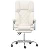 Office Chair with Massage Function Cream Faux Leather