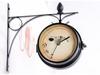 European Retro Double-Sided Decorative Iron Wall Clock for Living Room