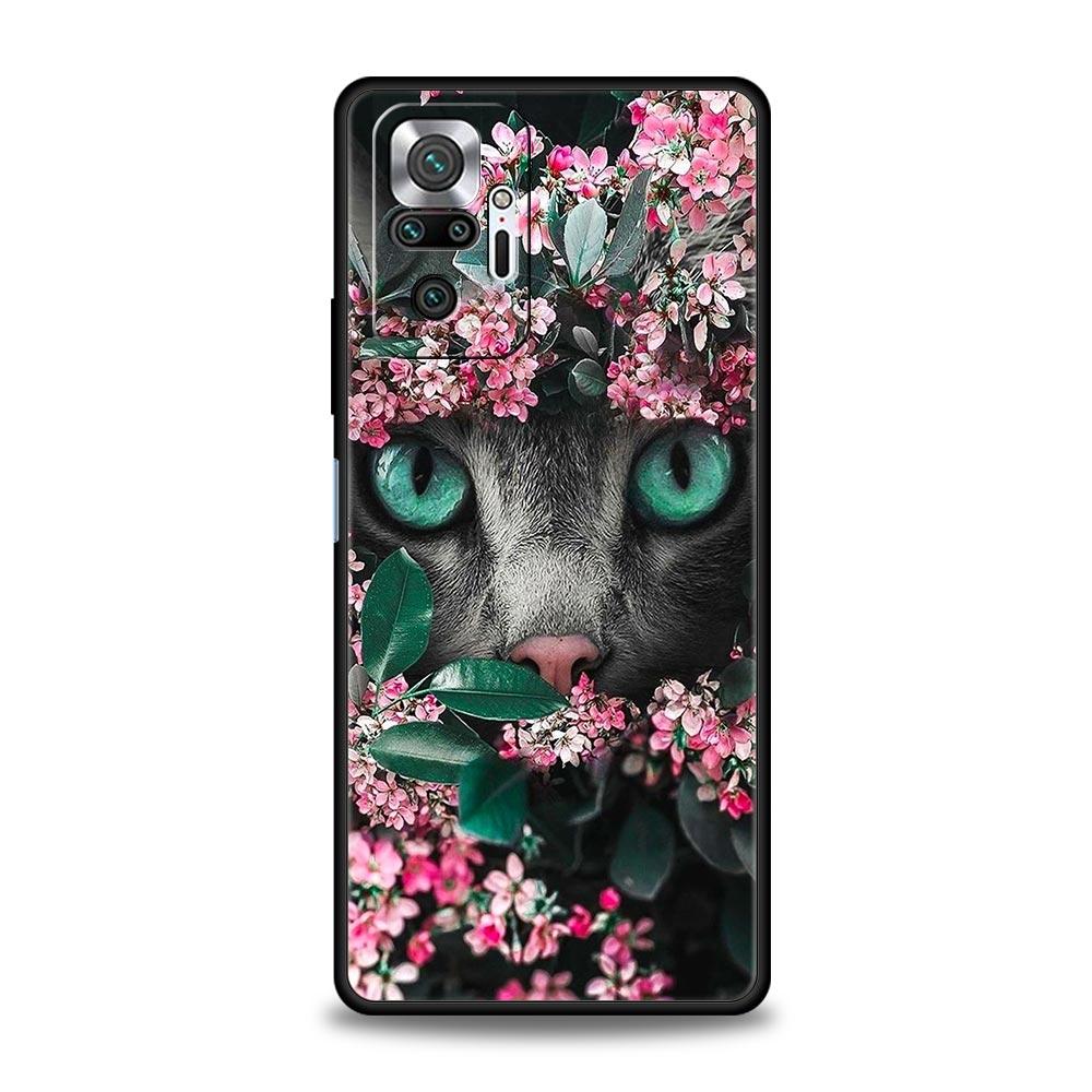 Cute Detection Cat Phone Case For Xiaomi Redmi Note 14 13 5G 10 11 12 Pro Plus 4G 14C 13C 12C 10C Black Cover