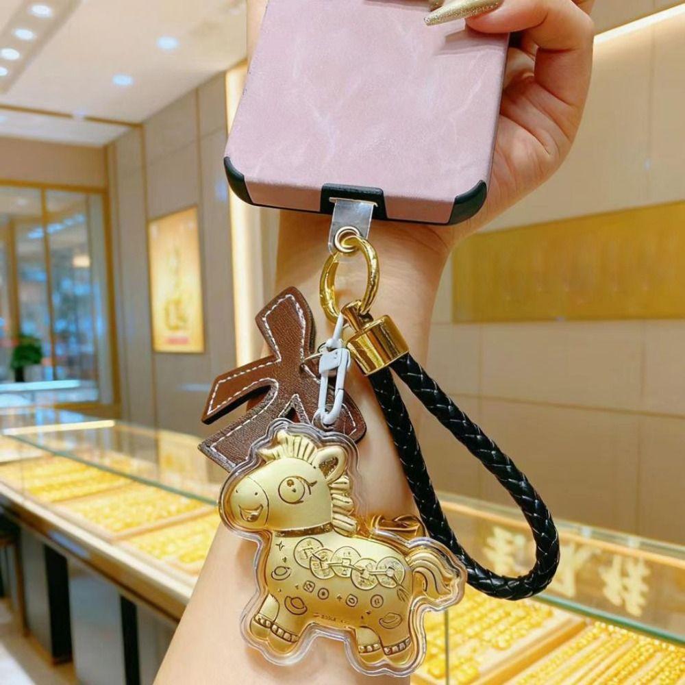 New Horse Keychain Fashion Zodiac Key Ring Backpack Pendant New Year Pendant  Mobile Chain