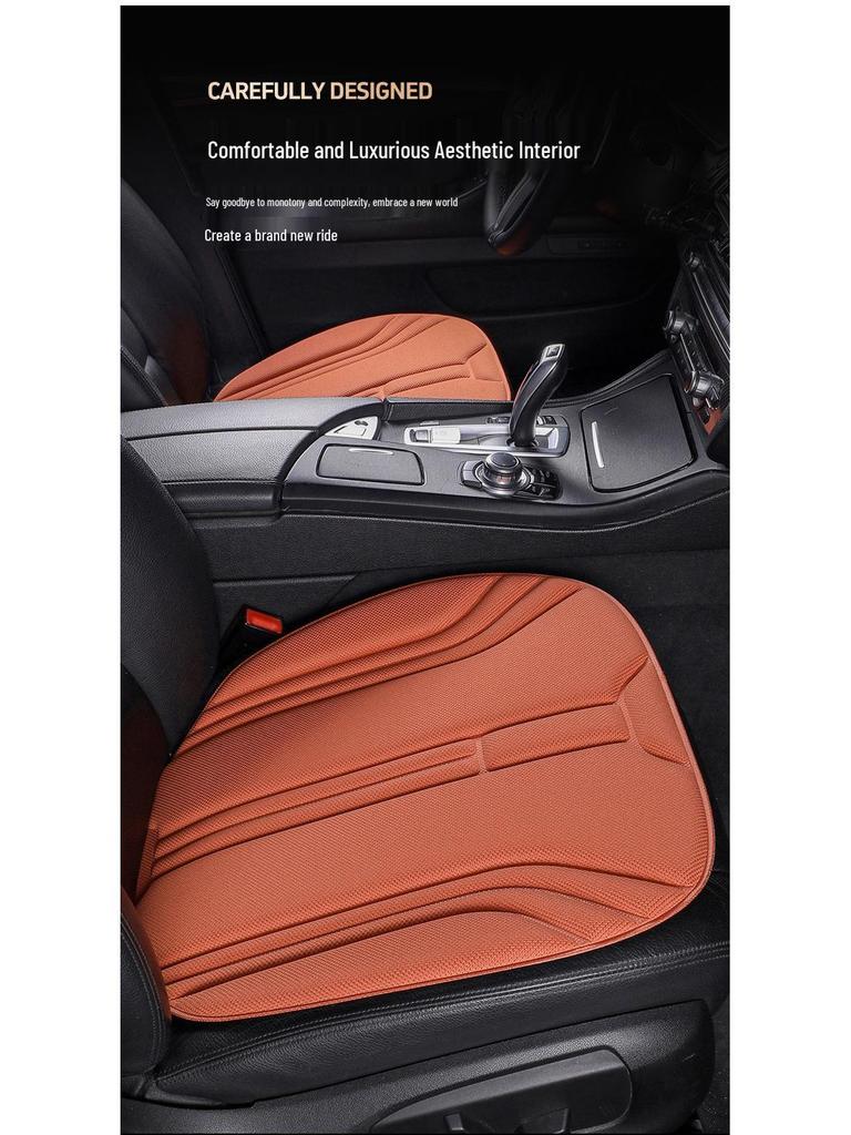 Three-Piece Seaweed Fiber Car Seat Cushion Set: Universal, Comfortable, Breathable, Non-Slip, All-Season Cover.