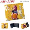 Anime Demon Huntress Group Merchandise Bifold Wallet PU Snap Button Short Purse Cartoon Card Holder Purple