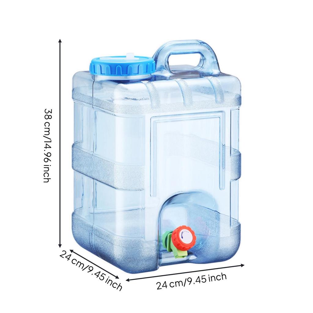 15L Portable Water Tank Lightweight with Dispensing Tap Sturdy for Outdoor Activities,