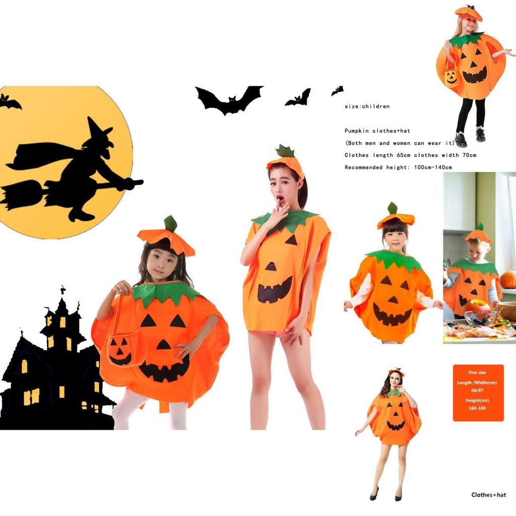Festive Pumpkin Suit Set For Halloween Party And Cosplay