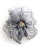 VINGTAINE Organza Voluminous and Ponytail Scrunchie, Large, Gorgeous, Mature, Style, HS-141-GY (Gray)
