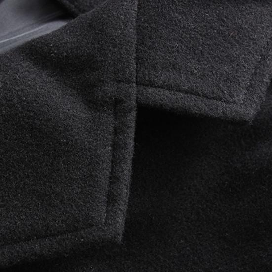 Decorative Men Jacket Easy Match Polyester Single Breasted Men Overcoat for Winter