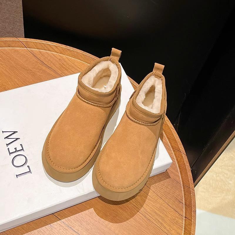 Muffin Thick-soled Mini Snow Boots Cotton Shoes Women's New Winter Velvet Warm Non-slip Waterproof Short Cotton Boots