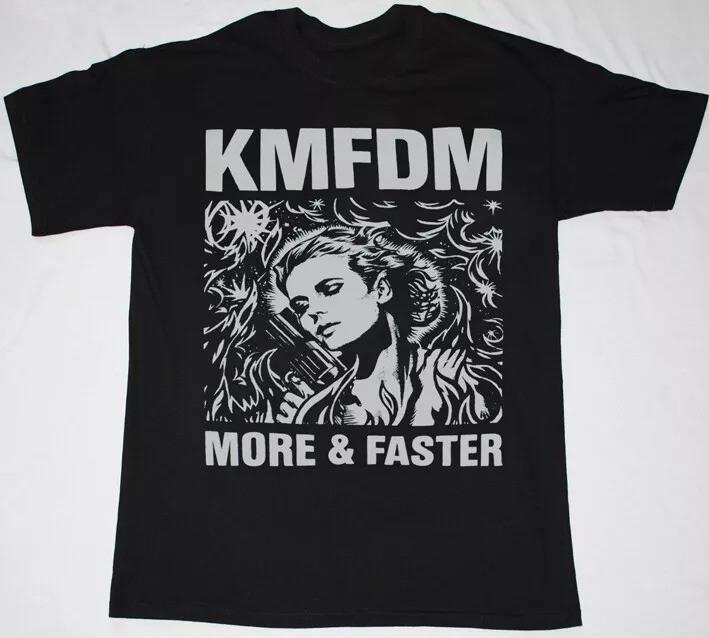 New KMFDM BAND MORE & FASTER Cotton Black All Size Unisex Shirt Unisex T-Shirt S