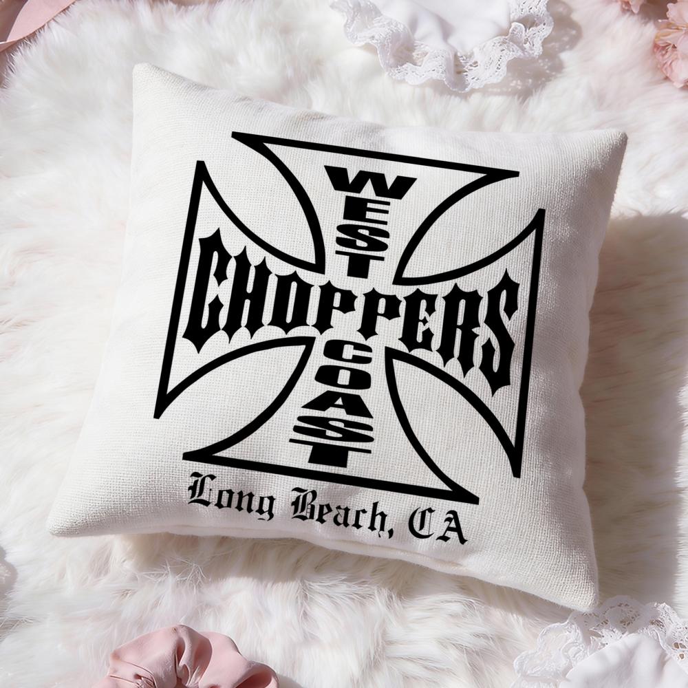 W-West Coast C-Choppers Cushion Cover Premium Comfort Reversible Pillow Cove -Two in One Design for Any Room & Car Interior