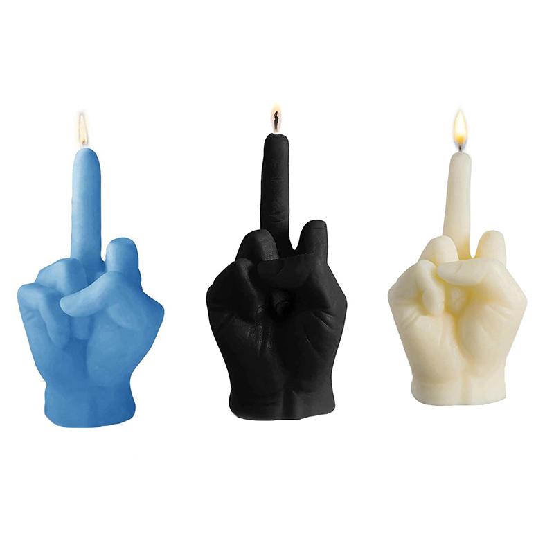 1Pcs New Middle Finger Shaped Model Scented Candles Funny Quirky Small Gifts Home Room Decor Ornaments Birthday Gifts Candle