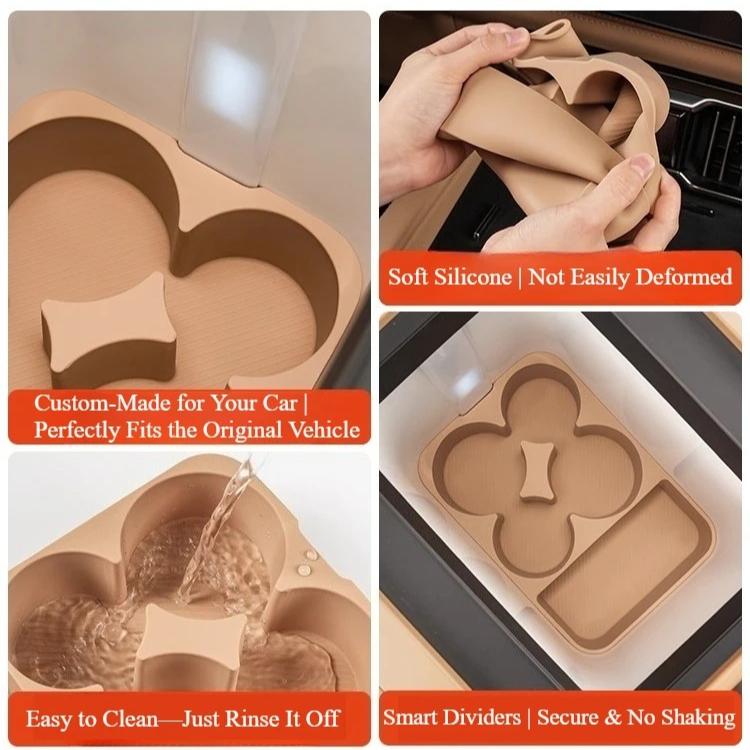 For BYD Leopard 8 Car Central Control Refrigerator Silicone Pad Auto Refrigerator Limit Fixed Grid Anti-slip Mat