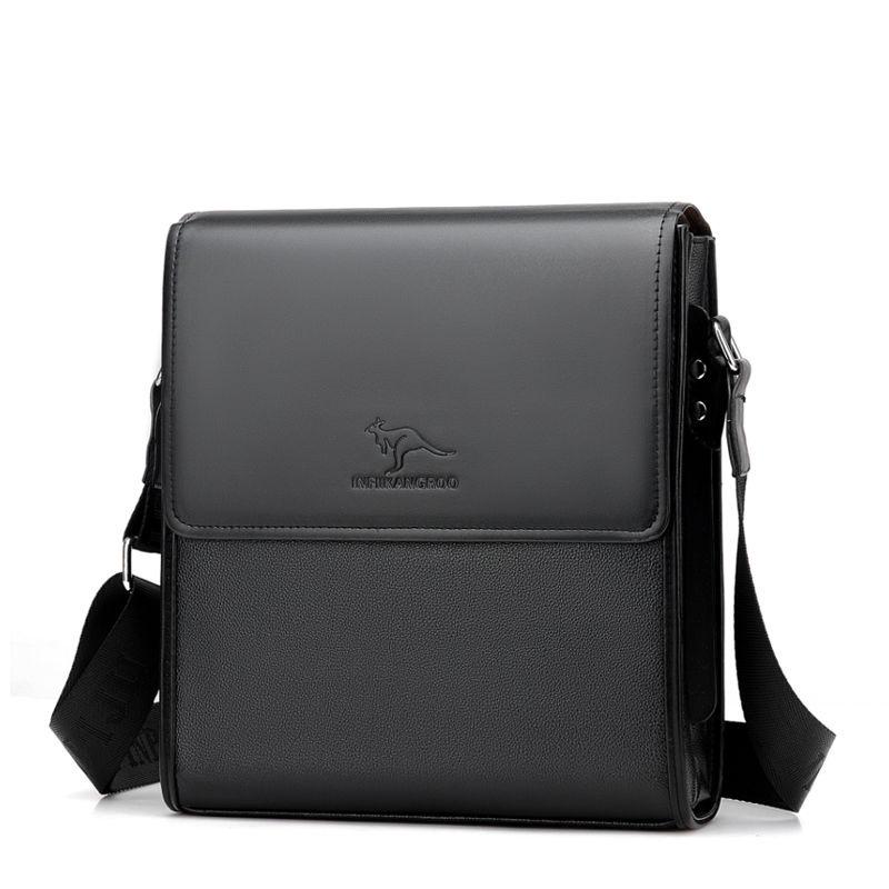 Męska Torba na Ramię z Prawdziwej Skóry - Miękka Torba Listonoszka Biznesowa Pionowy Plecak