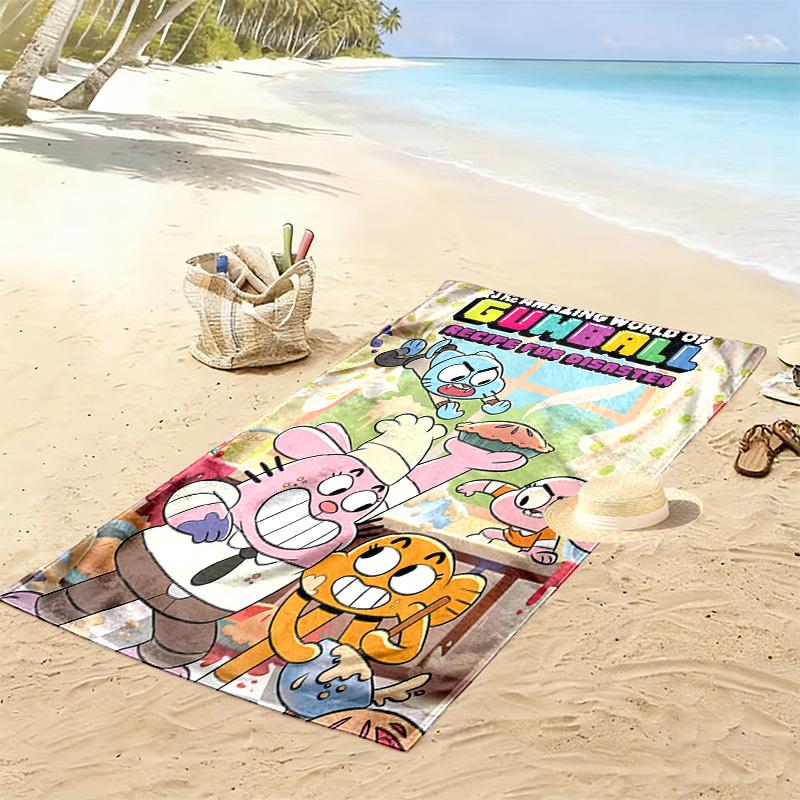 The Amazing World of Gumball 2D Flat Print Beach Towel, Large Soft Quick Dry Towel for Beach Camping SwimmingXSTJ0915487